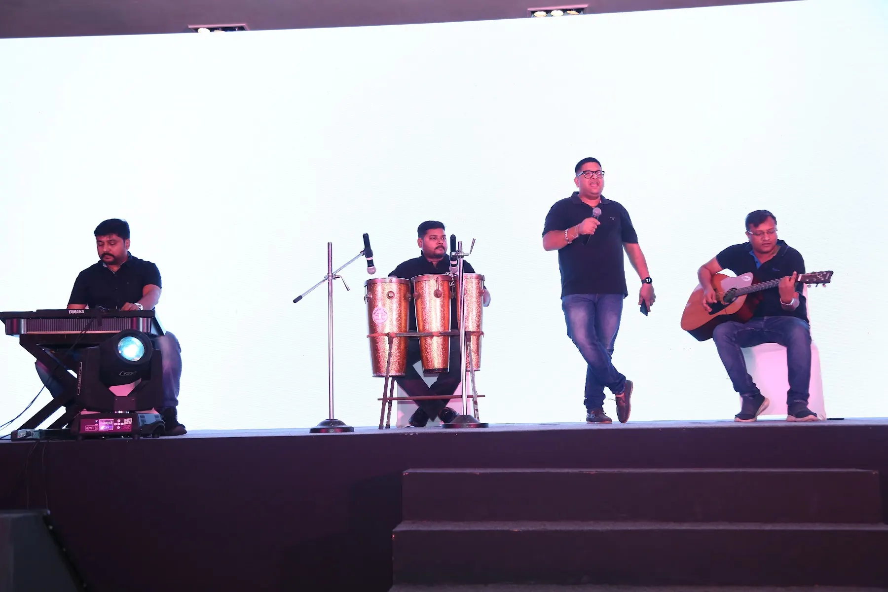 Live band performing at a corporate event