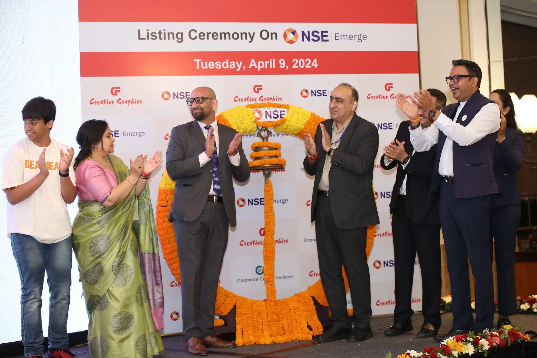 Bell ringing at the NSE Emerge listing ceremony