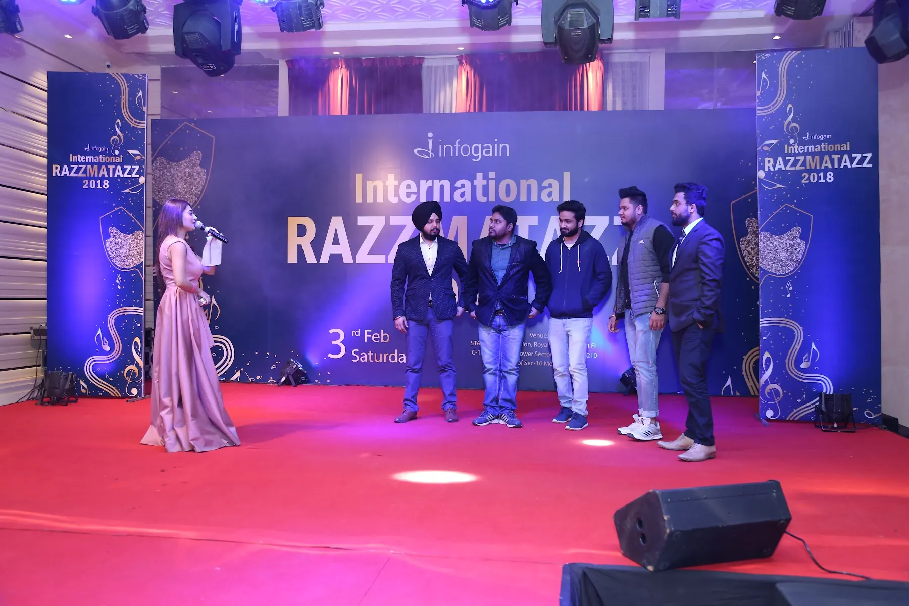 Team on stage at a gala night